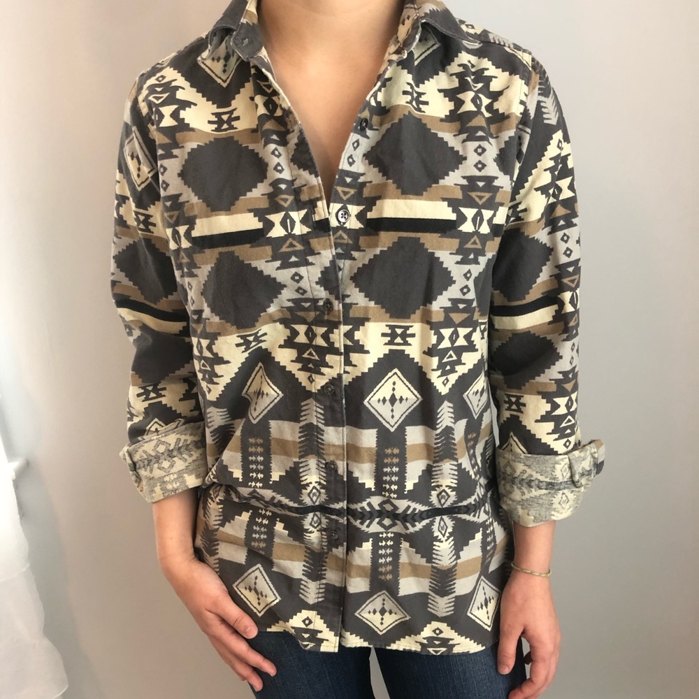 Tribal button down flannel